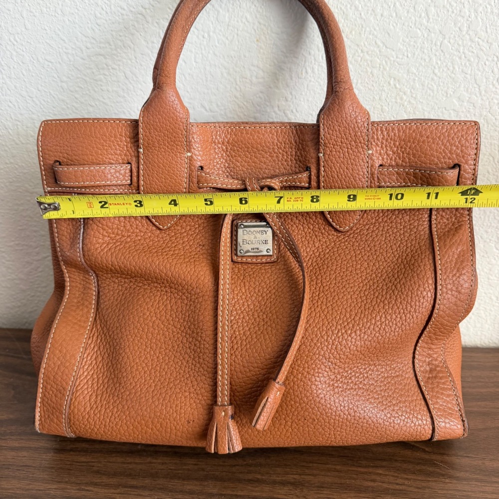 Dooney & Bourke Leather Satchel Purse Handbag Chestnut Brown Pebble Bag - Picture 4 of 11
